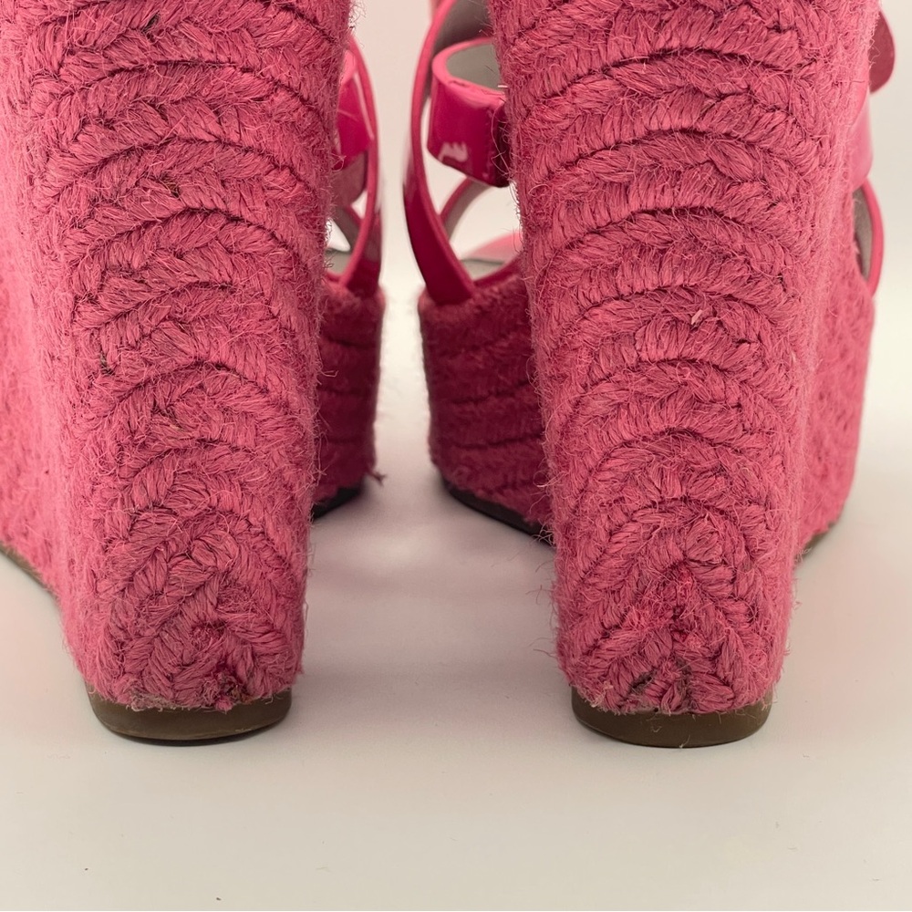 Vera Wang Lavender Penny WedgeEspadrilles 5.5”Sandal Floral PinkPatent Woman 7.5 - Picture 5 of 11